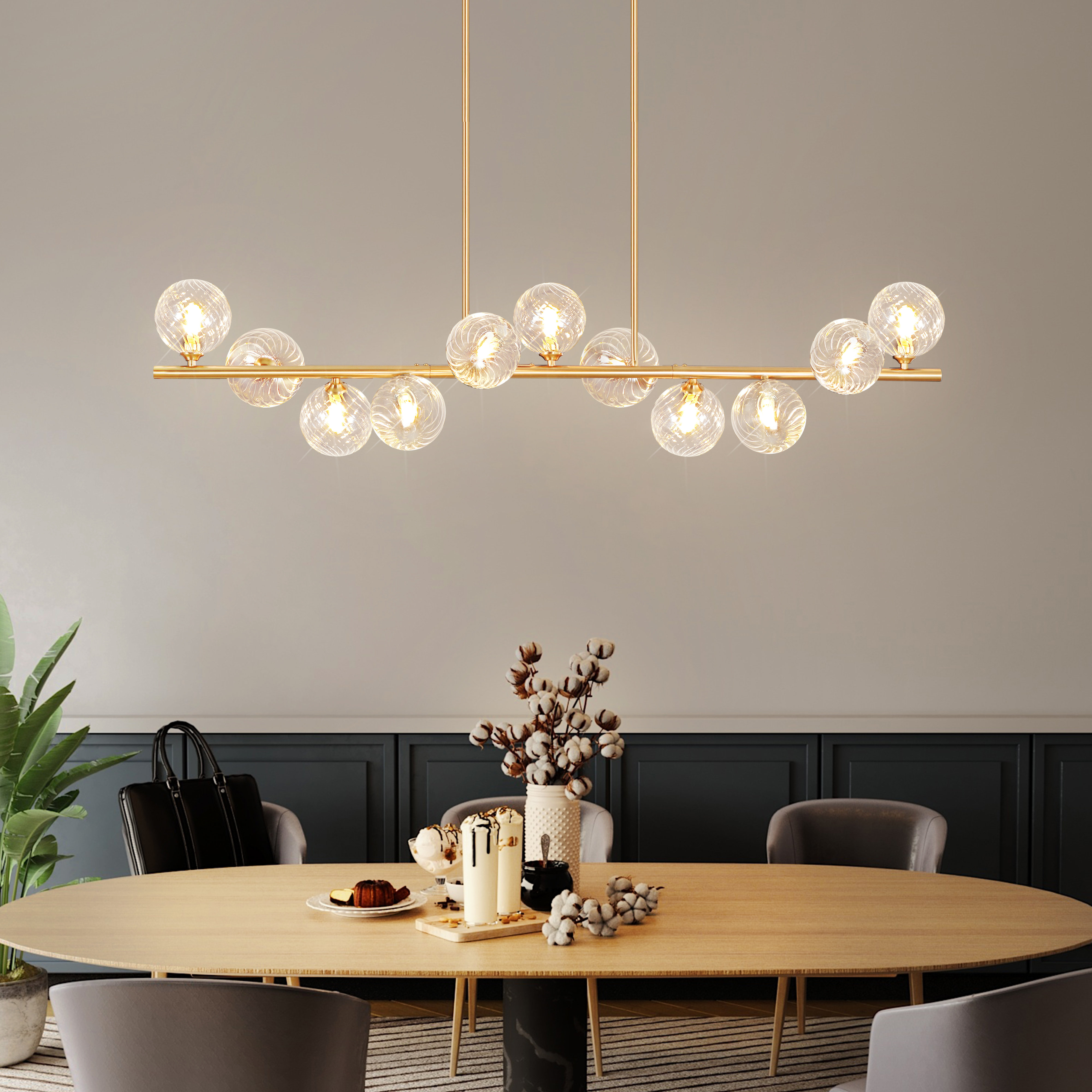 Mercer41 11-light Chandelier Gold Sputnik Modern Linear Chandelier